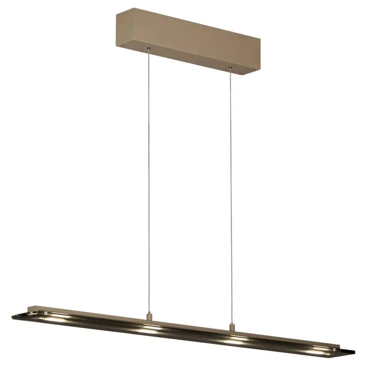 Bild 1 von Fischer & Honsel Led-Hängeleuchte Torvi, Greige, Metall, Glas, länglich,länglich, 9x88 cm, höhenverstellbar, Farbtemperaturwechsler, Lampen & Leuchten, Innenbeleuchtung, Leuchten nach Räumen, Es