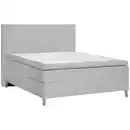 Bild 1 von Welnova Boxspringbett, Grau, Textil, Eiche, H3 + H5, 7-Zonen, Höhe ca. 19 cm, 140x200 cm, Matratze, gepolstertes Kopfteil, Topper durchgehend, Schlafzimmer, Betten, Boxspringbetten