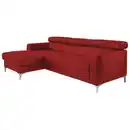 Bild 1 von Livetastic Ecksofa, Rot, Leder, Echtleder, Rindleder, 4-Sitzer, Ottomane links, L-Form, 226x169 cm, Made in EU, seitenverkehrt erhältlich, Rücken echt, Armteil links, rechts, Wohnzimmer, Sofas & Co