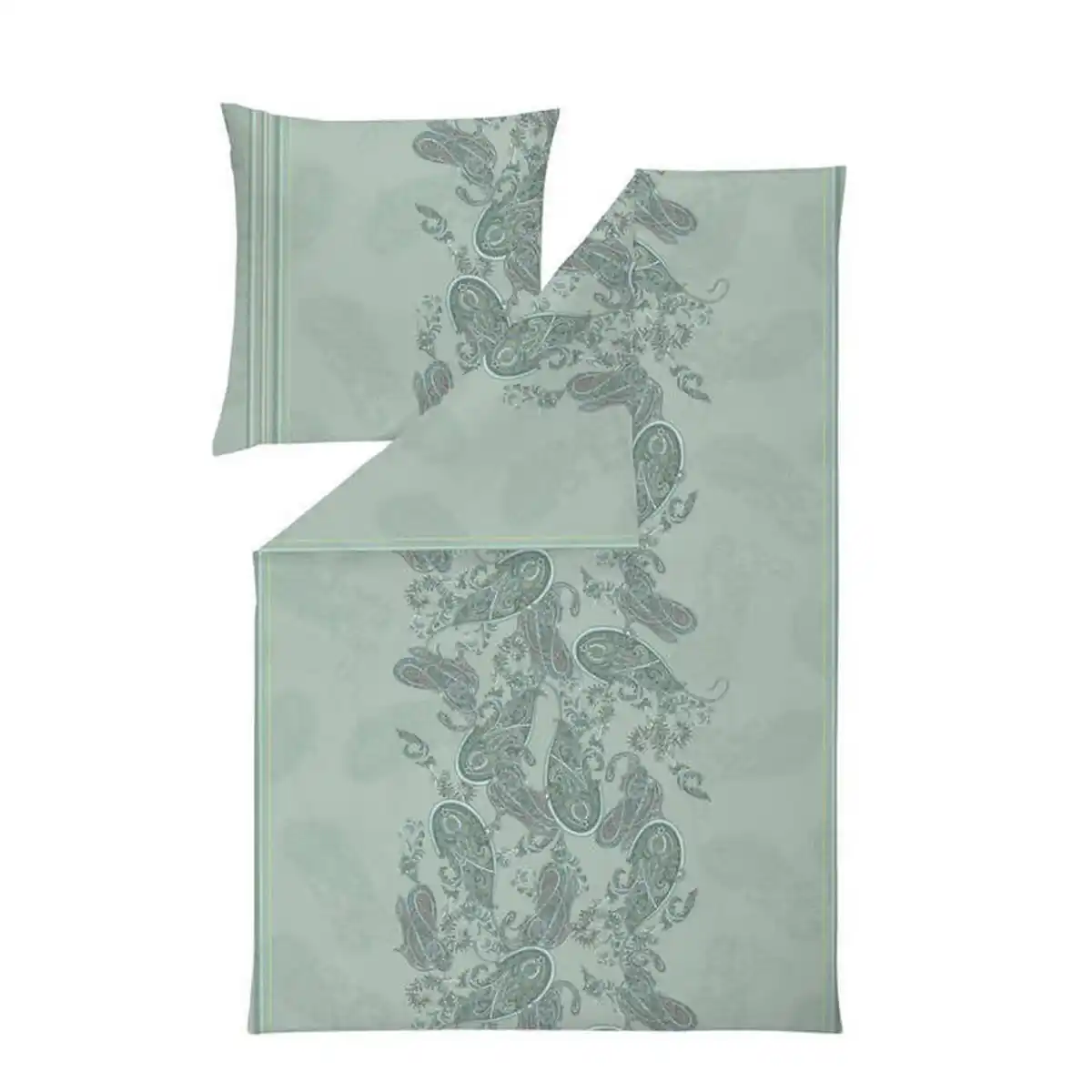 Bild 1 von Estella Bettwäsche Atelier, Jadegrün, Textil, Paisley, 155x220 cm, hautfreundlich, Schlaftextilien, Bettwäsche, Bettwäsche, Jersey-Bettwäsche