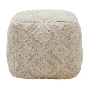 Pouf Leila Naturfarben 95% Baumwolle, Naturfarben