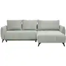 Bild 1 von Stylife Ecksofa, Hellgrau, Textil, 3-Sitzer, Füllung: Schaumstoffflocken, seitenverkehrt montierbar, L-Form, 287x197 cm, Handmade in Europe, Stoffauswahl, Hocker erhältlich, Rücken echt, Wohnzimme