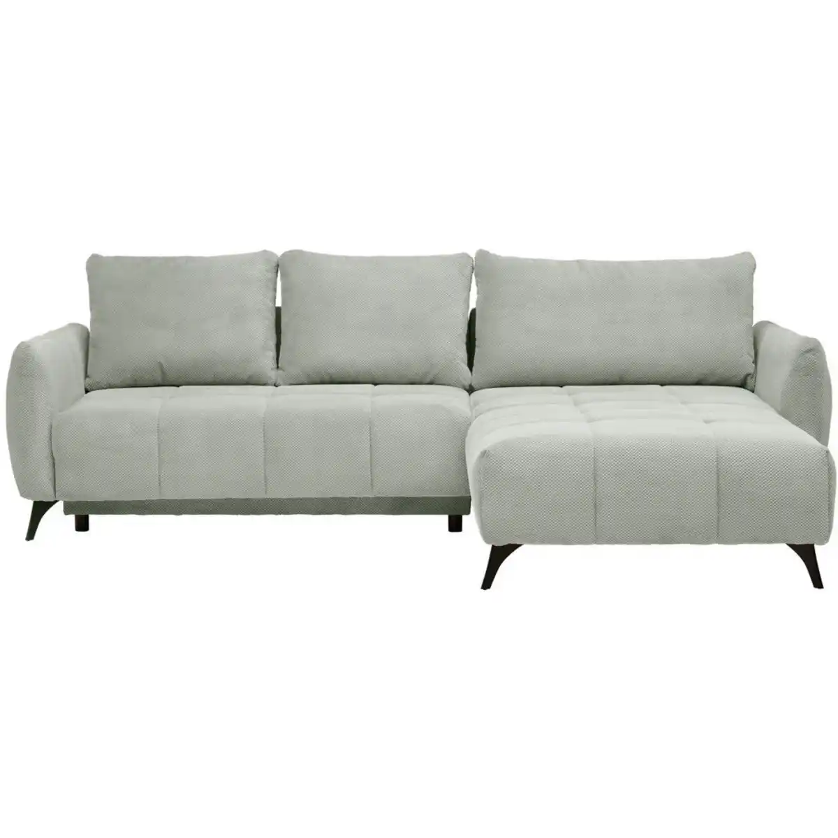 Bild 1 von Stylife Ecksofa, Hellgrau, Textil, 3-Sitzer, Füllung: Schaumstoffflocken, seitenverkehrt montierbar, L-Form, 287x197 cm, Handmade in Europe, Stoffauswahl, Hocker erhältlich, Rücken echt, Wohnzimme