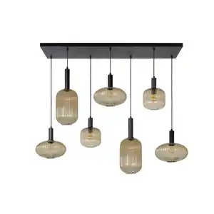 Lucide Hängeleuchte Maloto, Bernstein, Glas, bauchig,bauchig, 30x150x130 cm, RoHS, Reach, höhenverstellbar, Lampen & Leuchten, Innenbeleuchtung, Hängelampen, Esstischlampen