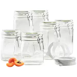 Mäser Einmachglas-Set, Glas, lebensmittelecht, Bügelverschluss, luftdichter Verschluss, auslaufsicher, unbefüllt, Küchenzubehör, Vorratsbehälter, Einmachgläser