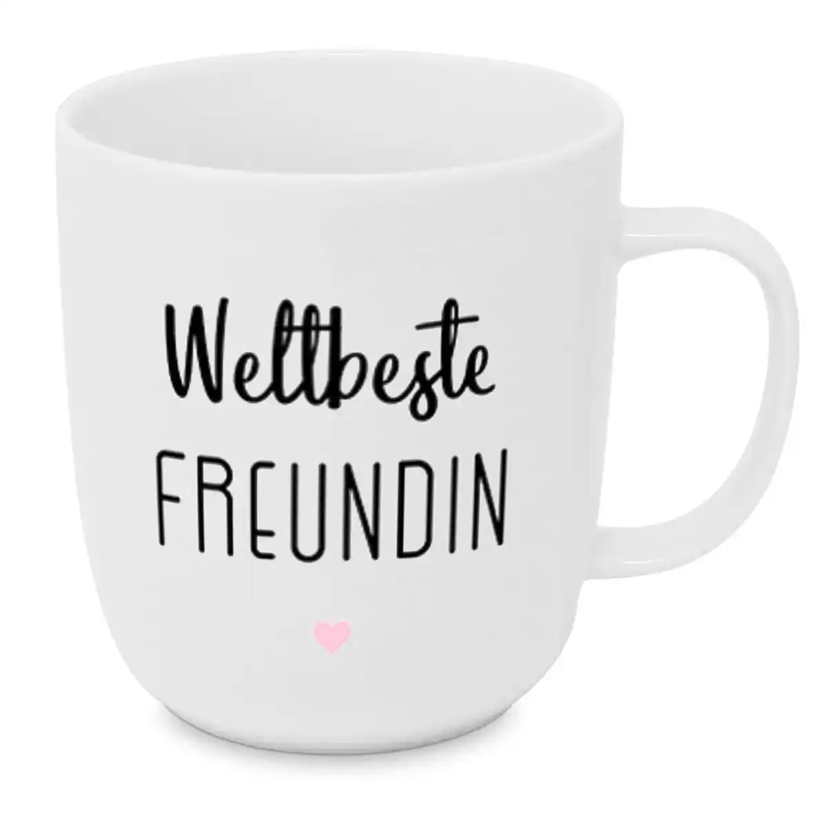 Bild 1 von Kaffeebecher Weltbeste Freundin aus Keramik ca. 400ml, Rosa, Schwarz, Weiß