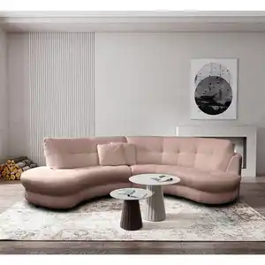 Livetastic Ecksofa, Rosa, Textil, 4-Sitzer, Füllung: Polyester, Rundform, L-Form, 300x113 cm, Made in EU, Fußauswahl, Lederauswahl, Stoffauswahl, Hocker erhältlich, Rücken echt, Wohnzimmer, Sofas