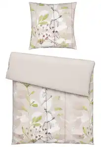 Bettwäsche Loala XL Grün/Beige ca. 155x220cm, Grün, Beige