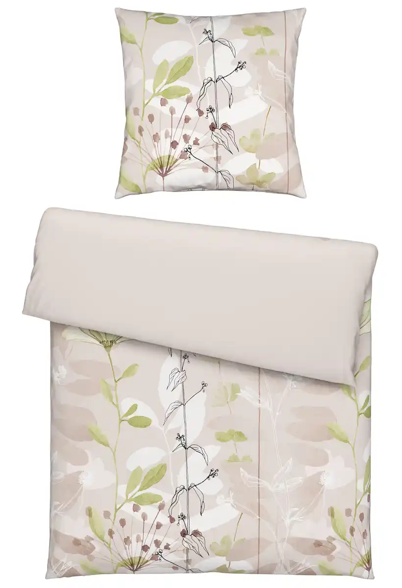 Bild 1 von Bettwäsche Loala XL Grün/Beige ca. 155x220cm, Grün, Beige