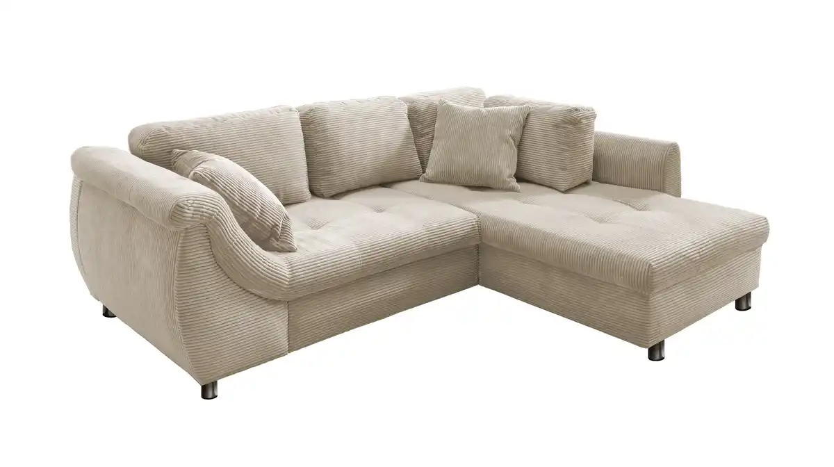 Bild 1 von Ecksofa Cord beige Schlaffunktion Bettkasten 250 x 190 cm - AGIRA