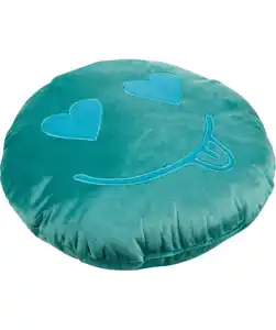 Rundes Kissen, türkis