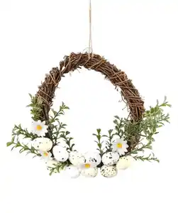 Rattankranz Ostern, gelb