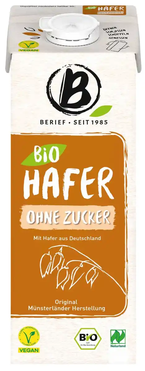 Bild 1 von BERIEF Bio-Hafer- oder -Mandeldrink, 1-l-Packg.