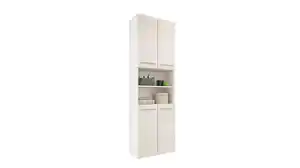 Bad Hochschrank weiß hochglanz 4 Türen Breite 60 cm - MANDY