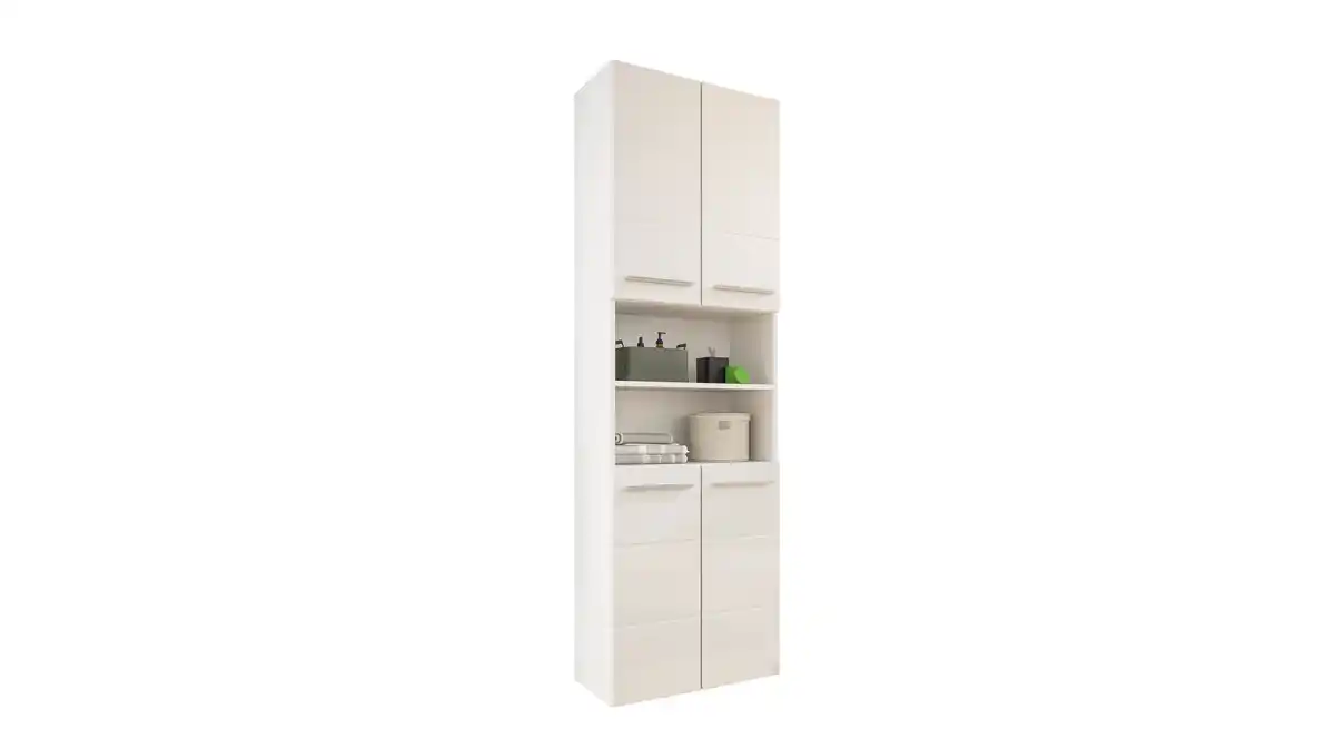Bild 1 von Bad Hochschrank weiß hochglanz 4 Türen Breite 60 cm - MANDY