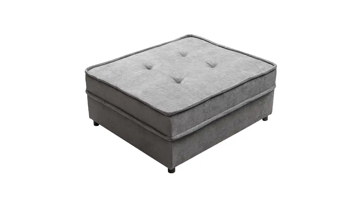 Bild 1 von Hocker Sitzhocker 104 x 89 cm Chenille anthrazit - MONTEVIDEO