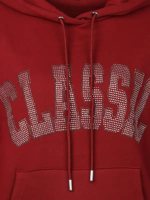 Bild 3 von Damen Sweatshirt mit Kapuze Rot