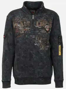 Herren Sweattroyer mit Print Marine