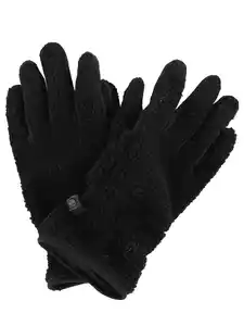 Damen Handschuhe aus Teddyfell Schwarz