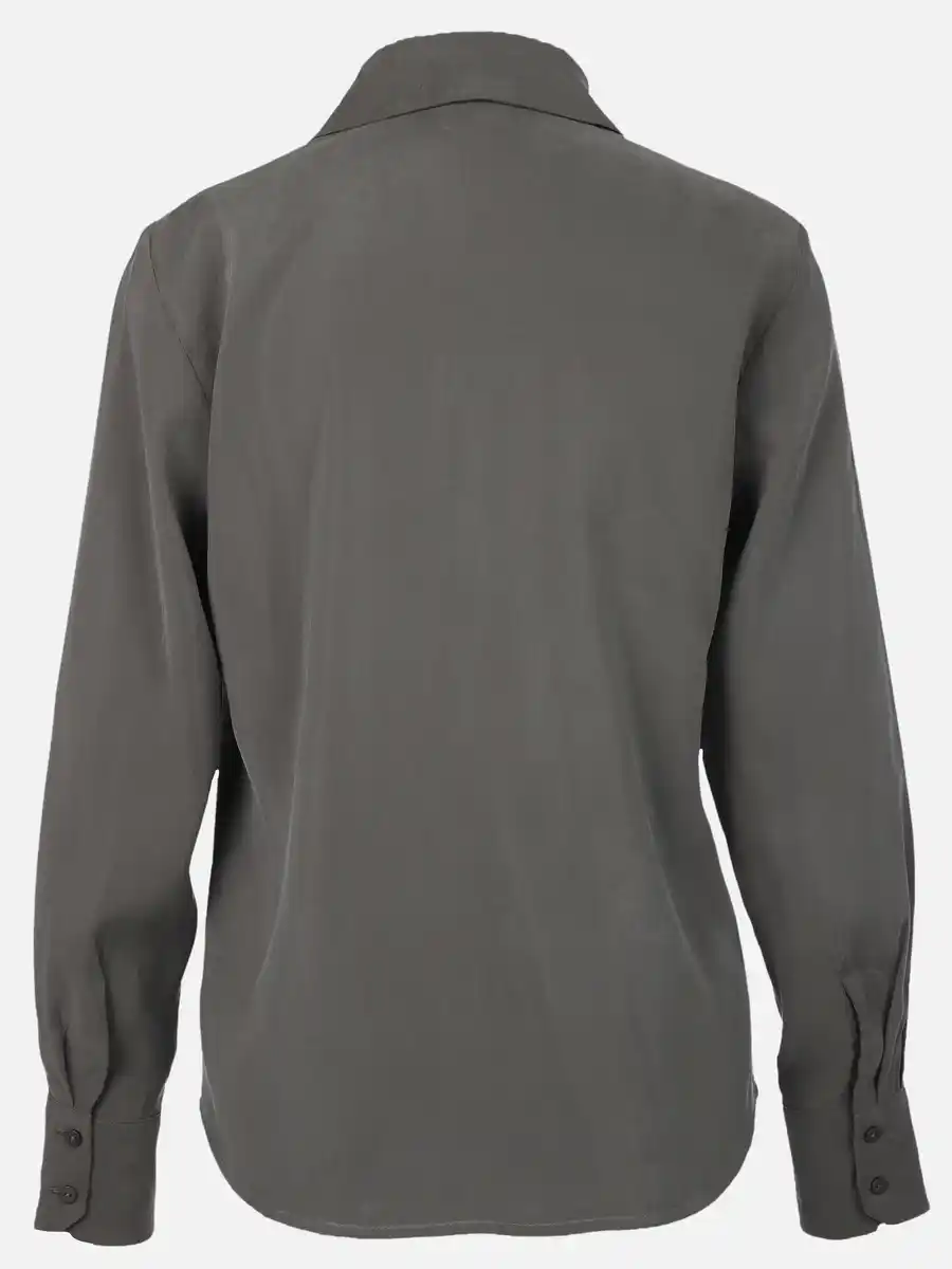 Bild 2 von Damen Langarmbluse mit verdeckter Knopfleiste Grau