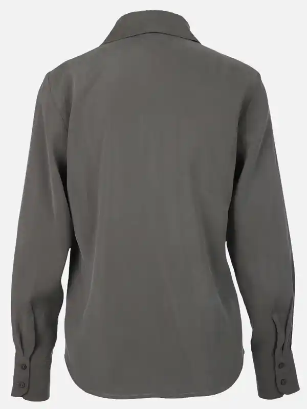 Bild 2 von Damen Langarmbluse mit verdeckter Knopfleiste Grau