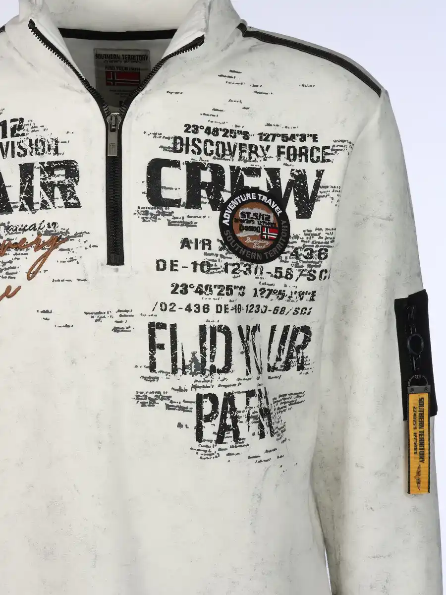 Bild 3 von Herren Sweattroyer mit Print Weiß