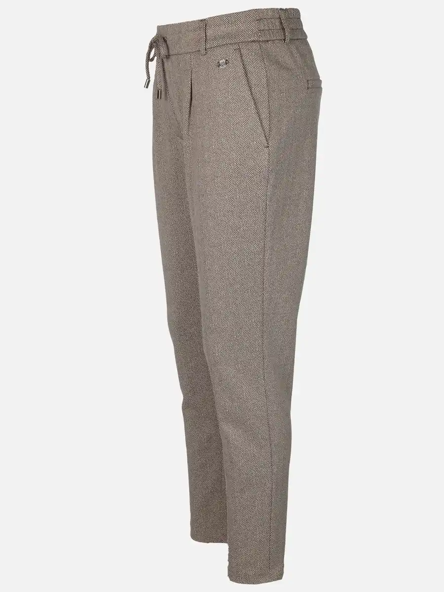 Bild 3 von Damen Cityjoggerhose im Fischgratdessin Weiß