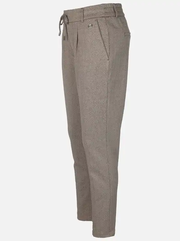 Bild 3 von Damen Cityjoggerhose im Fischgratdessin Weiß