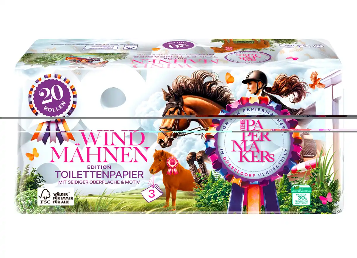 Bild 1 von Toilettenpapier „Windmähnen“ mit seidiger Oberfläche und Motiv