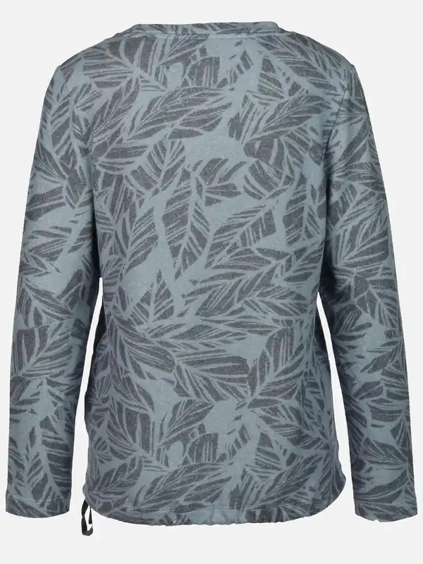 Bild 2 von Damen Flauschshirt mit Blätterprint Blau