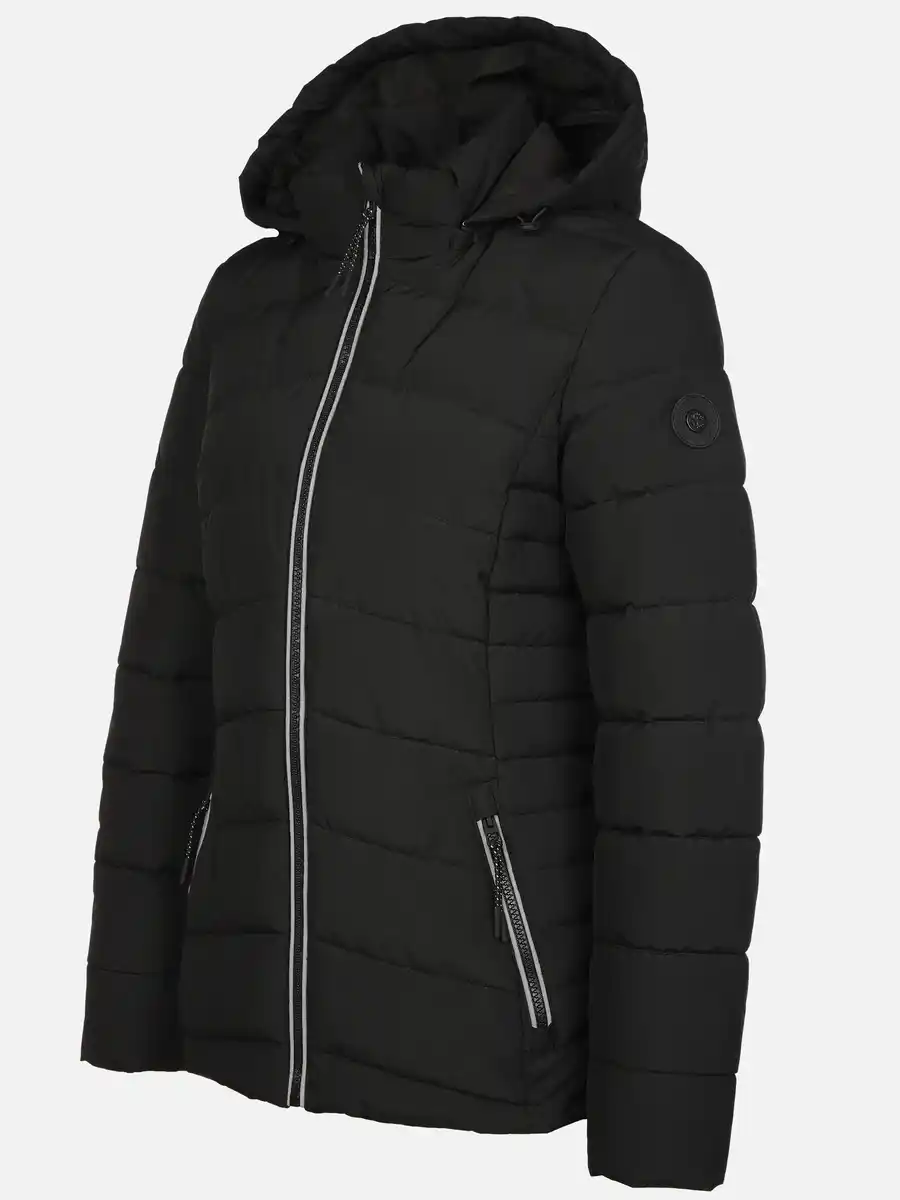 Bild 3 von Damen Steppjacke mit abnehmbarer Kapuze Schwarz