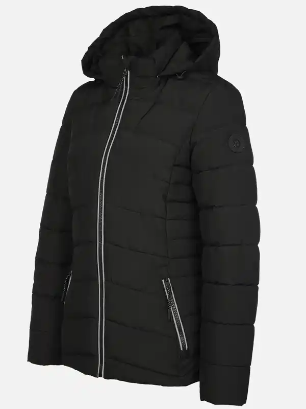 Bild 3 von Damen Steppjacke mit abnehmbarer Kapuze Schwarz