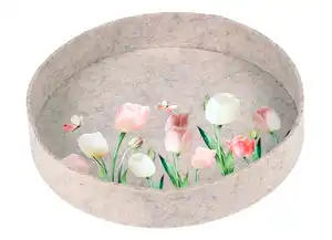 Filztablett mit Tulpendruck