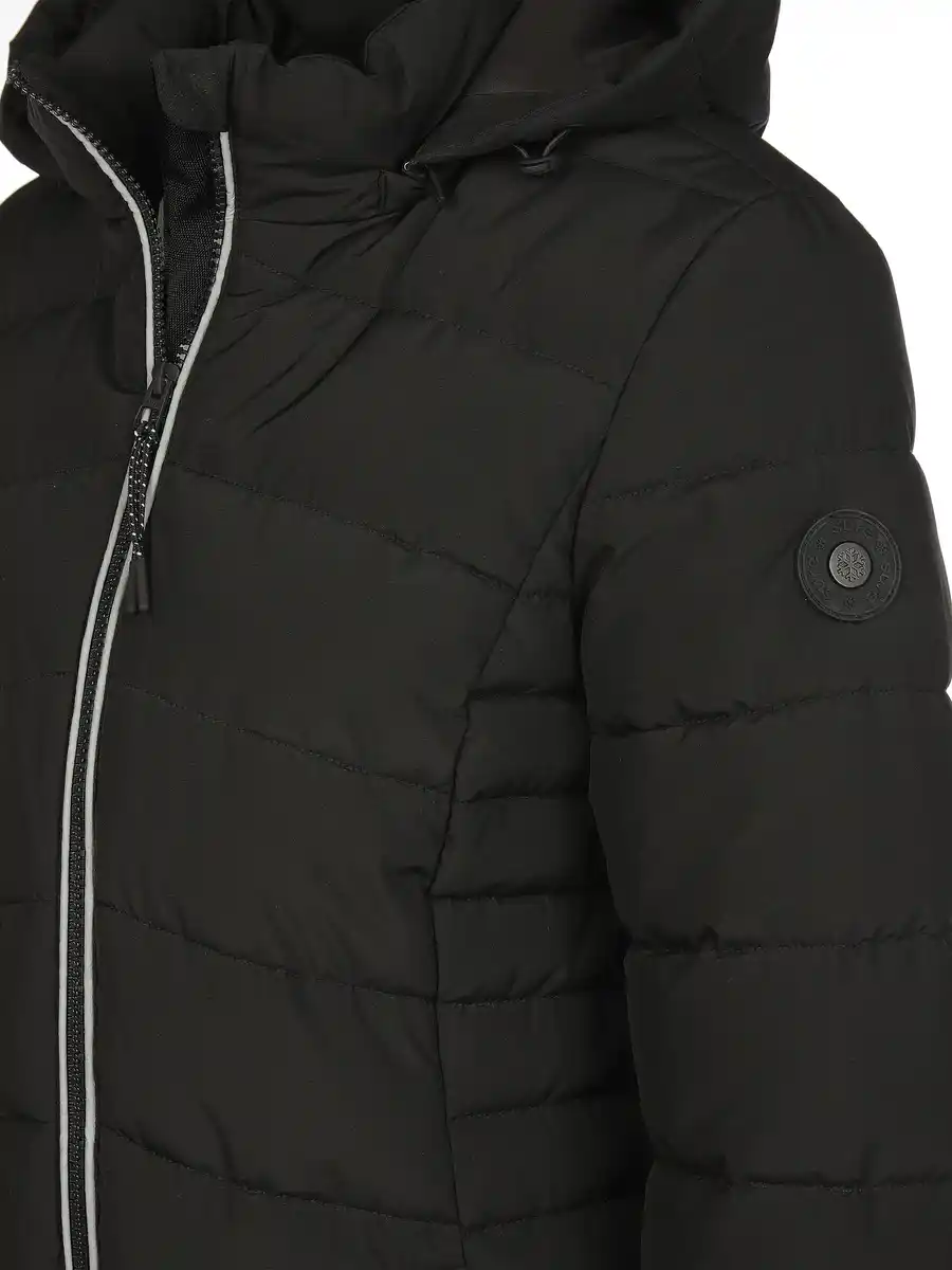Bild 4 von Damen Steppjacke mit abnehmbarer Kapuze Schwarz