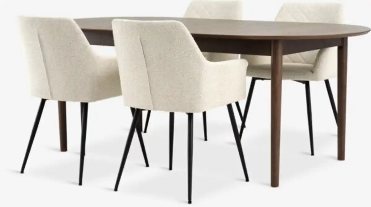 Bild 1 von MARSTRAND L200/280 Tisch d.eiche + 4 PURHUS off-white