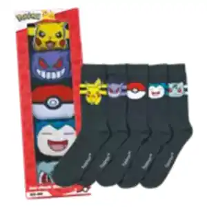 Pokémon 5 Paar Herren Socken in Geschenkbox