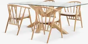 AGERBY L190 Tisch Eiche natur + 4 LYKSBORG Stühle Eiche n