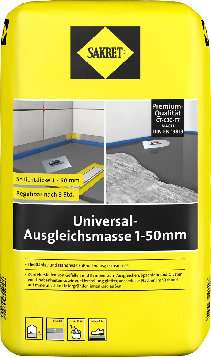 Bild 1 von SAKRET Universal-Ausgleichsmasse 1-50 mm 25 kg Sack