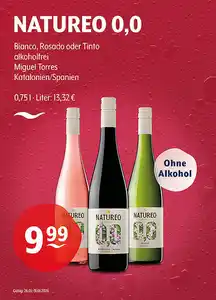 NATUREO 0,0 Bianco, Rosado oder Tinto alkoholfrei Miguel Torres Katalonien/Spanien