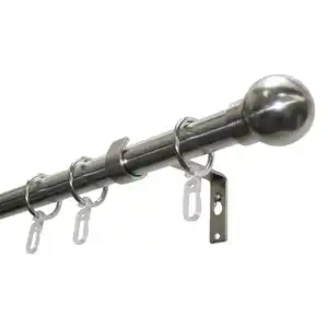 Gardinia Gardinenstangen-Set mit Kugel edelstahl 220 cm