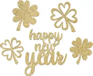 Dekorieren & Einrichten Streudeko "happy new year", gold beglittert, 10 St