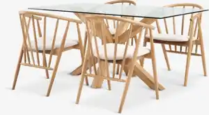 AGERBY L160 Tisch Eiche natur + 4 LYKSBORG Stühle Eiche