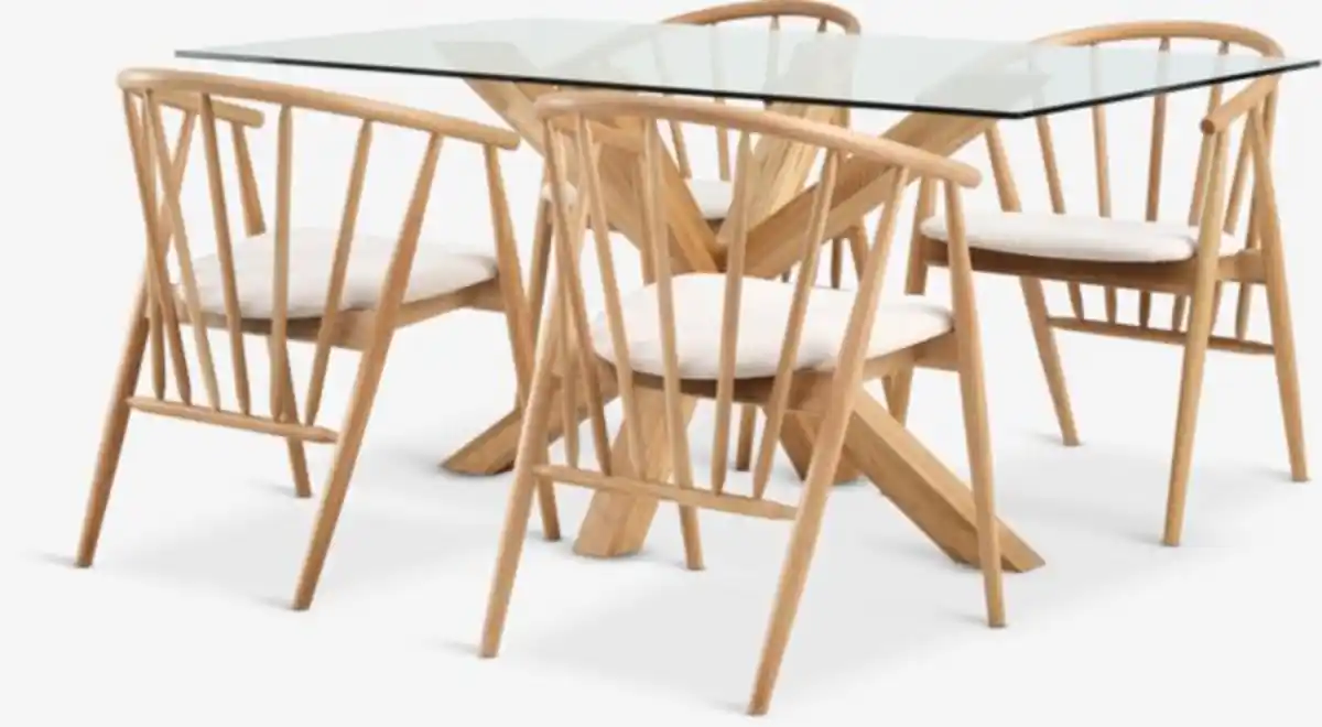 Bild 1 von AGERBY L160 Tisch Eiche natur + 4 LYKSBORG Stühle Eiche