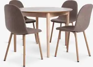 MARSTRAND Ø110 Tisch Eiche natur + 4 EJSTRUP sand dunkel