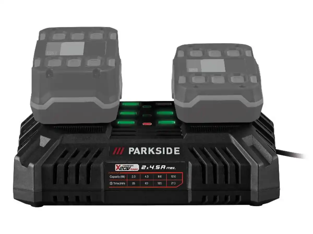Bild 1 von PARKSIDE® 20 V / 2 x 4,5 A Akku-Doppelladegerät »PDSLG 20 B1«, ohne Akku