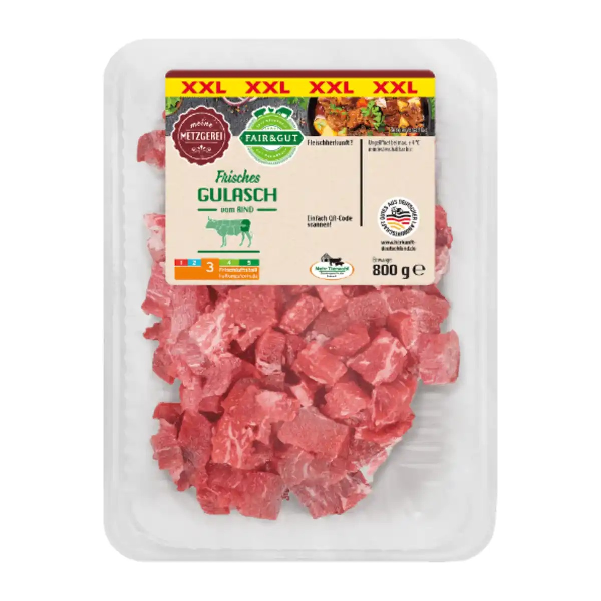 Bild 2 von FAIR & GUT Gulasch XXL 800g