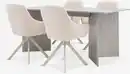 Bild 1 von KRONDAL L180 Tisch Travertin + 4 ROSTRUP Stühle beige