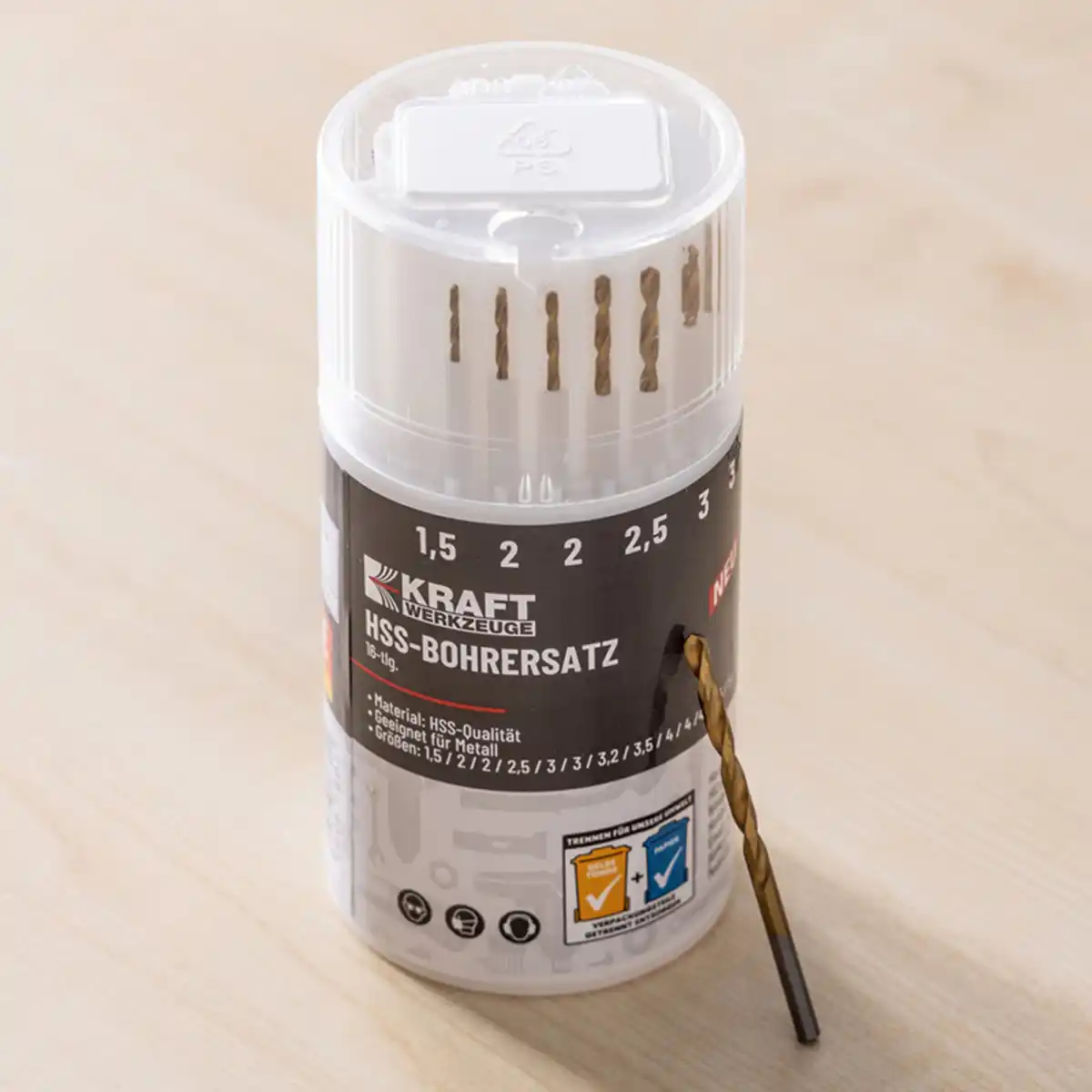 Bild 1 von Kraft Werkzeuge HSS-Bohrersatz 16-tlg.