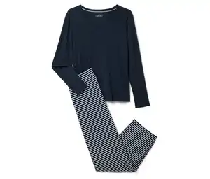 Pyjama, dunkelblau-dunkelblau gestreift