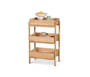 Standregal aus Massivholz mit 3 Fächern